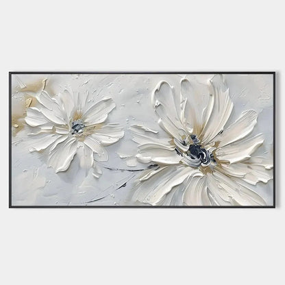 WHITE BLOSSOM SERENITY | hanging in , Abstract wall art