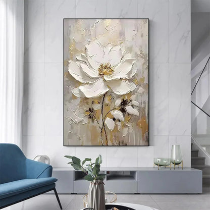 WHITE BLOSSOM | black frame version on white wall