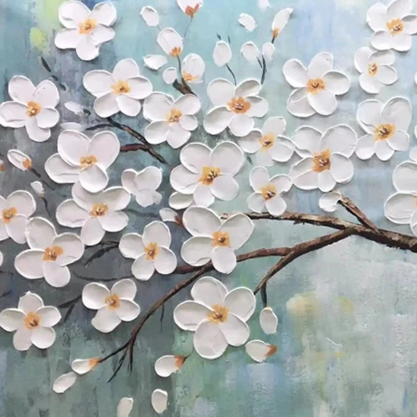 WHITE BLOSSOMS | rolled canvas, ready for custom framing