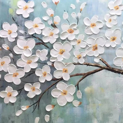 WHITE BLOSSOMS | rolled canvas, ready for custom framing