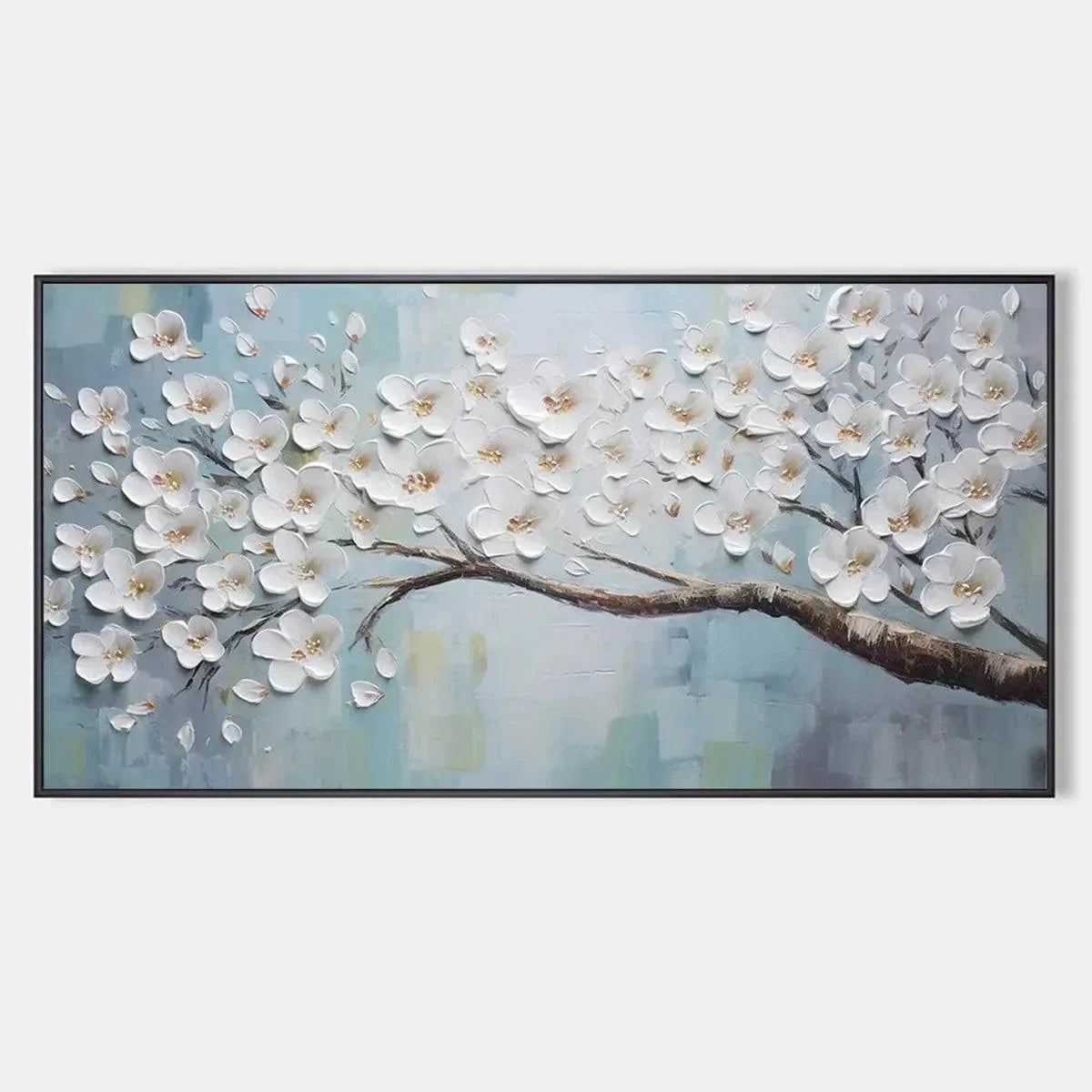 WHITE BLOSSOMS | hanging in , Abstract wall art