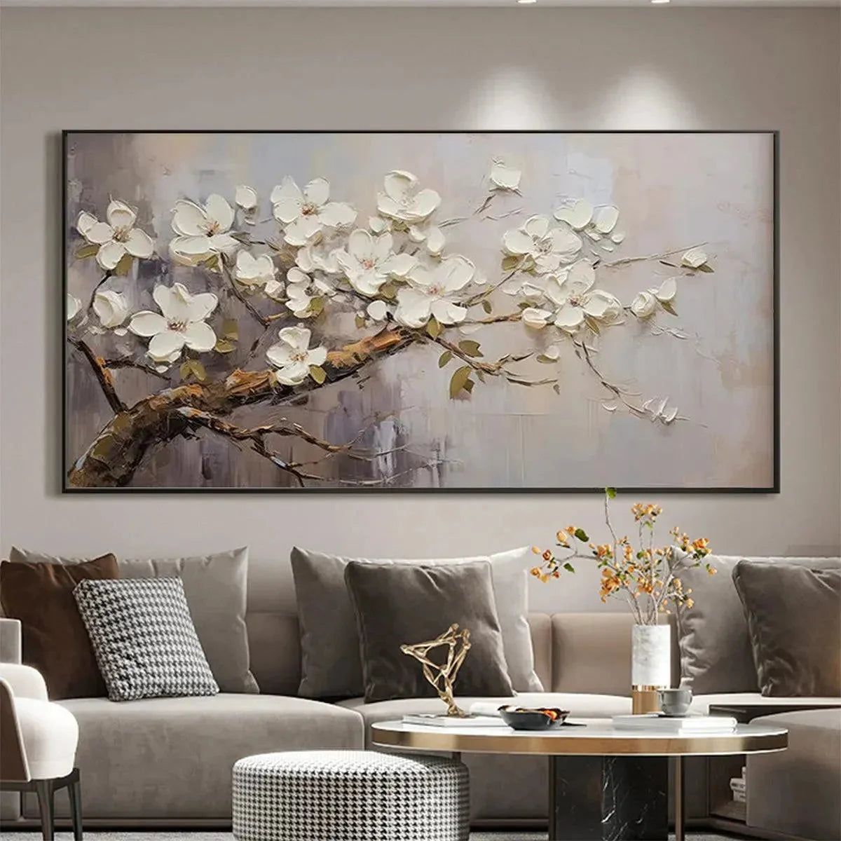 WHITE BLOSSOMS | multi-color palette, original  art