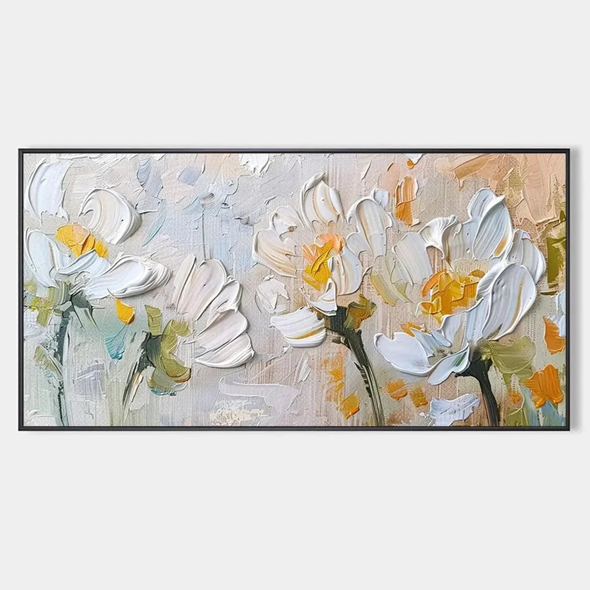 WHITE BLOSSOMS | hanging in , Abstract wall art