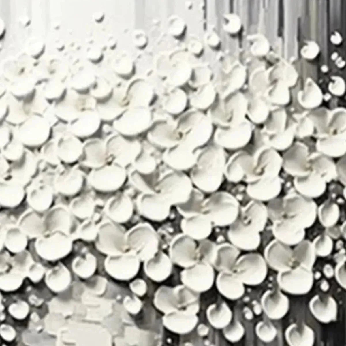 WHITE BOUQUET | rectangular format, hand-painted canvas edge