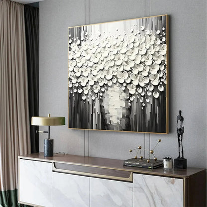 WHITE BOUQUET | black frame version on white wall