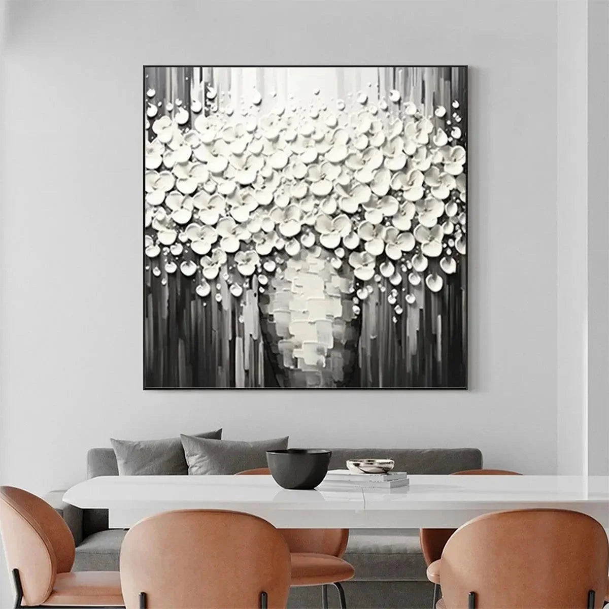 WHITE BOUQUET | beige palette, original  art