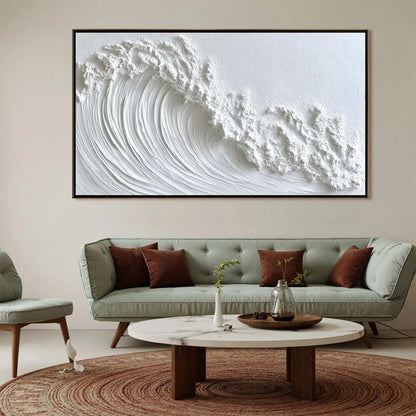 WHITE CREST | Abstract closeup, raised brushwork detail