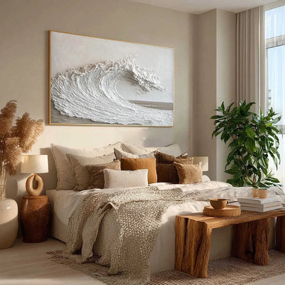 WHITE CREST | beige palette, original  art