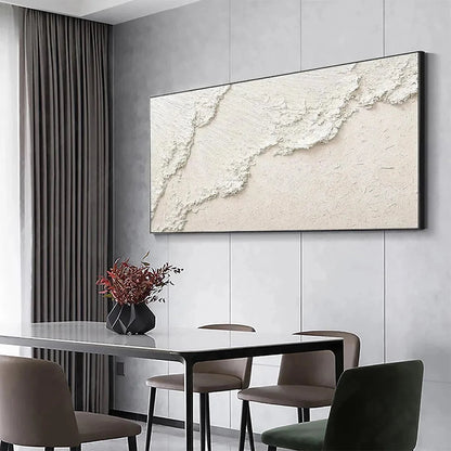 WHITE CREST | gold frame stretched on neutral wall