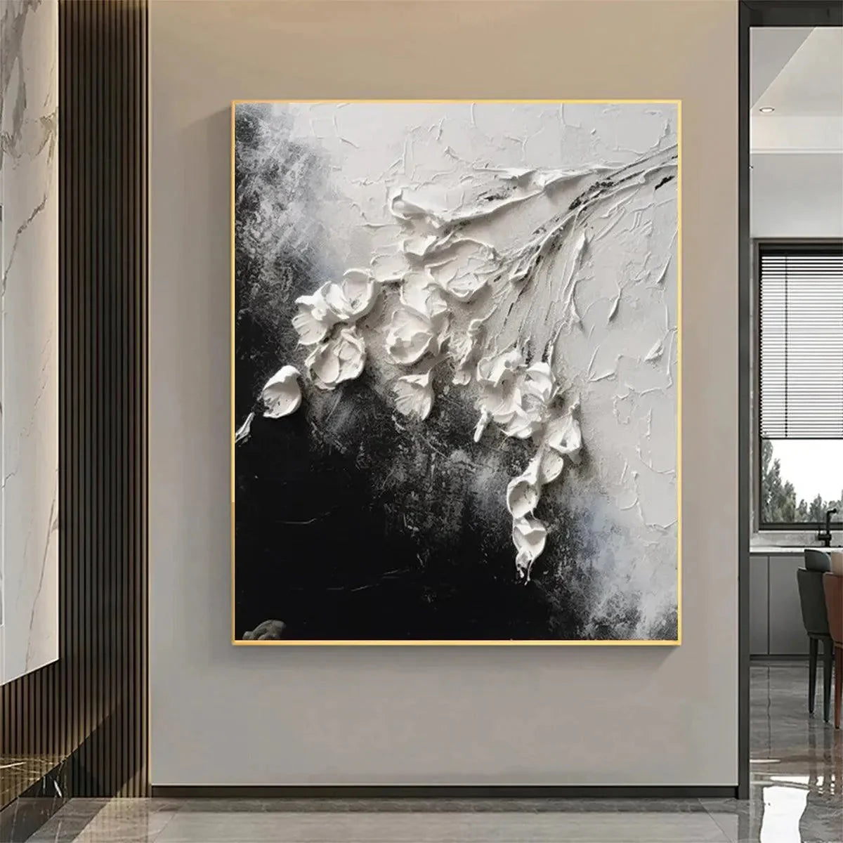 WHITE FLORAL IMPASTO | Abstract mood, soft natural light studio shot
