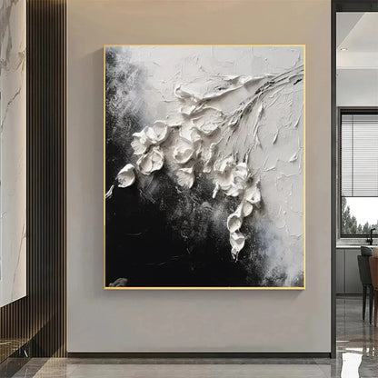 WHITE FLORAL IMPASTO | Abstract mood, soft natural light studio shot