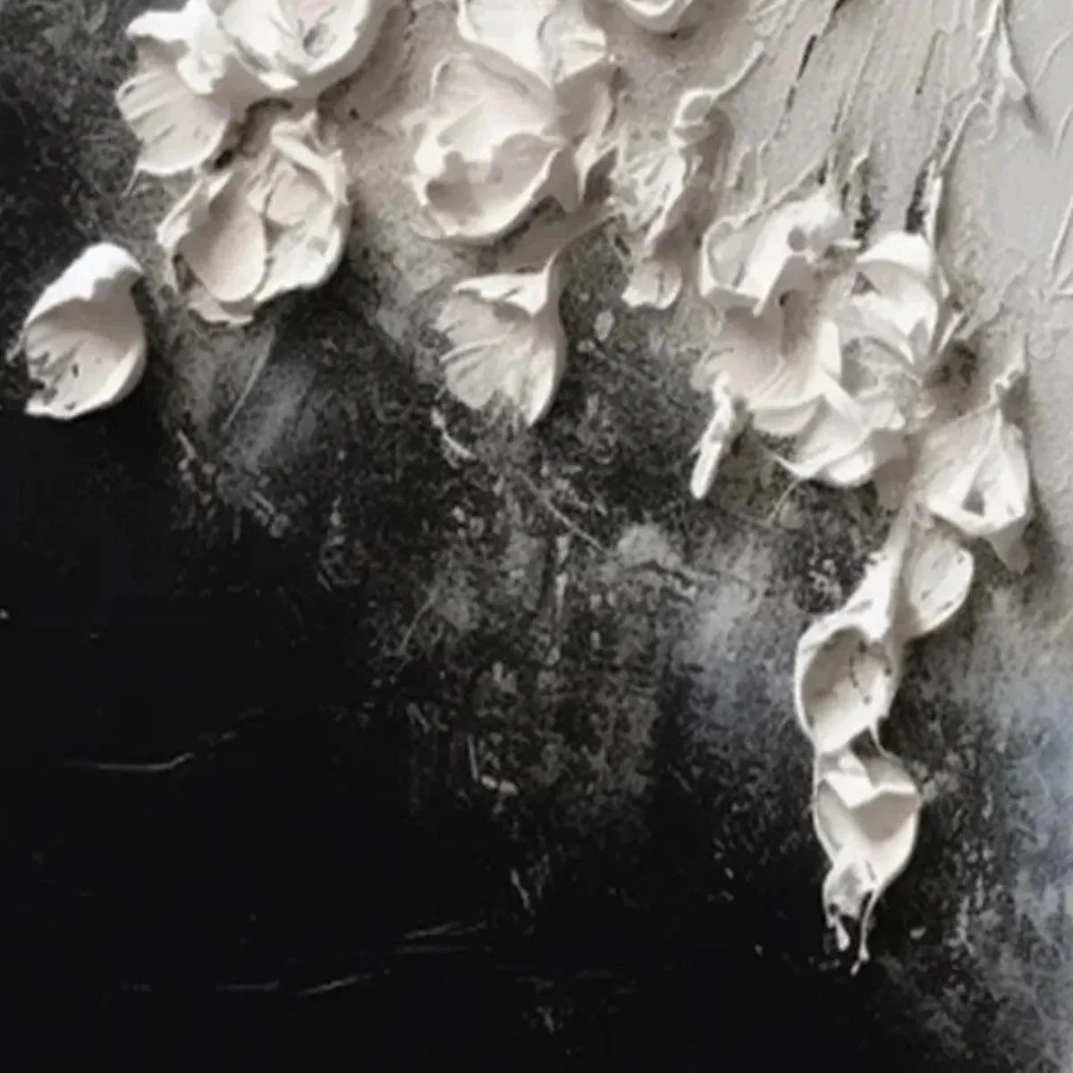 WHITE FLORAL IMPASTO | multi-color palette, original  art
