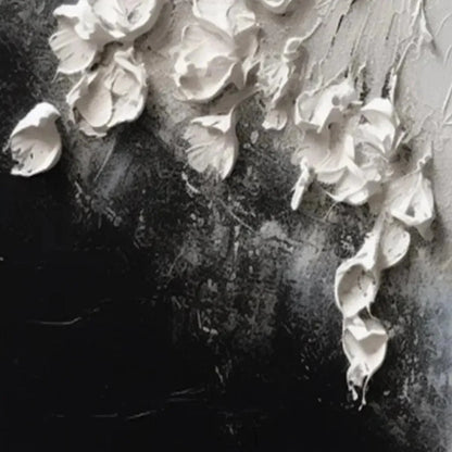 WHITE FLORAL IMPASTO | multi-color palette, original  art