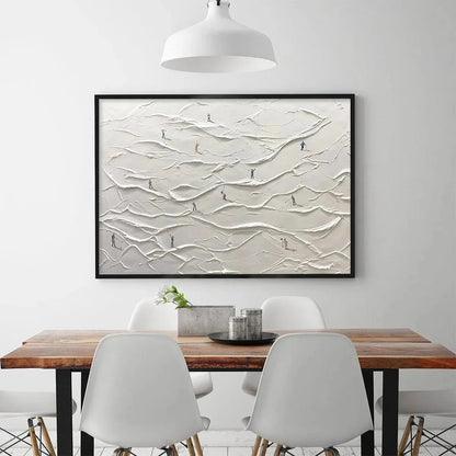 WHITE GREENS | Abstract closeup, raised brushwork detail