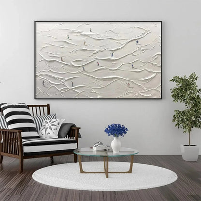 WHITE GREENS | gold frame stretched on neutral wall
