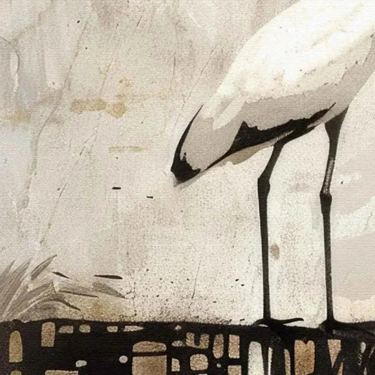 WHITE HERON PANORAMIC | rolled canvas, ready for custom framing
