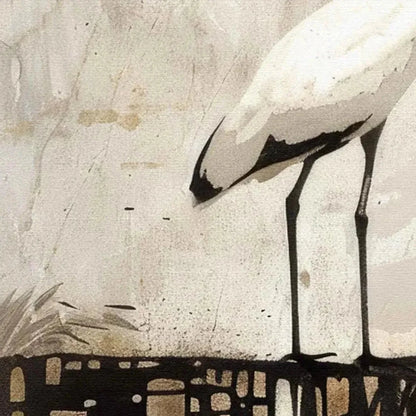 WHITE HERON PANORAMIC | rolled canvas, ready for custom framing