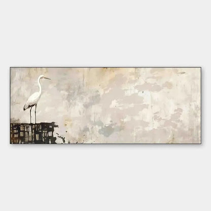 WHITE HERON PANORAMIC | hanging in , Abstract wall art