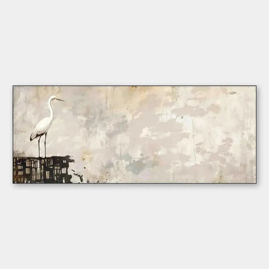 WHITE HERON PANORAMIC | hanging in , Abstract wall art