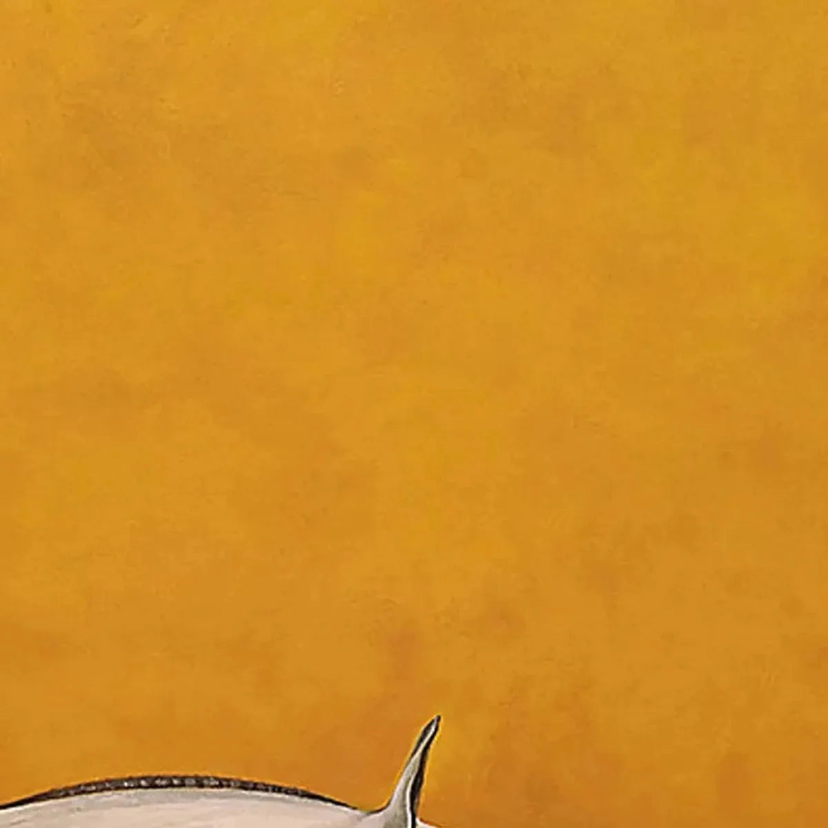 WHITE HORSE ON YELLOW | rolled canvas, ready for custom framing