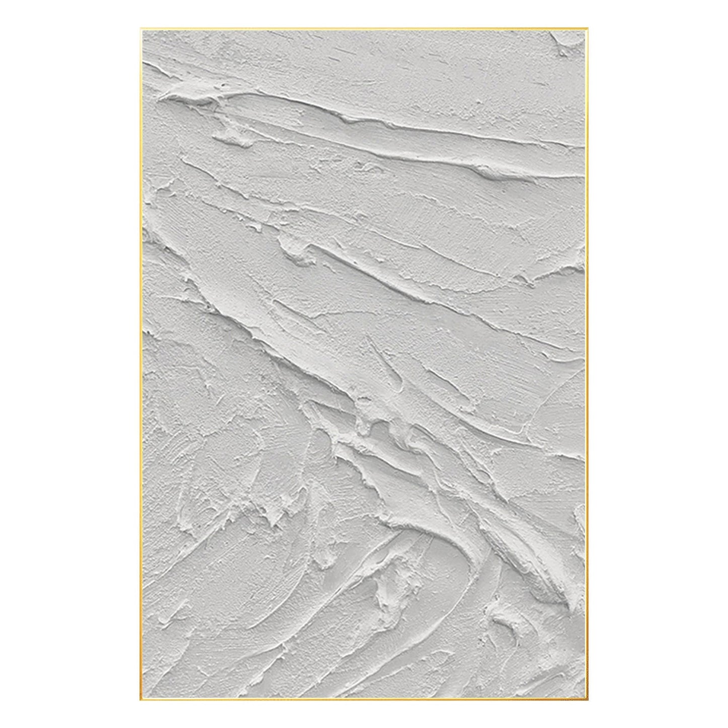White Impasto Painting: 3D Texture, Minimalist Nordic Wall Art #8