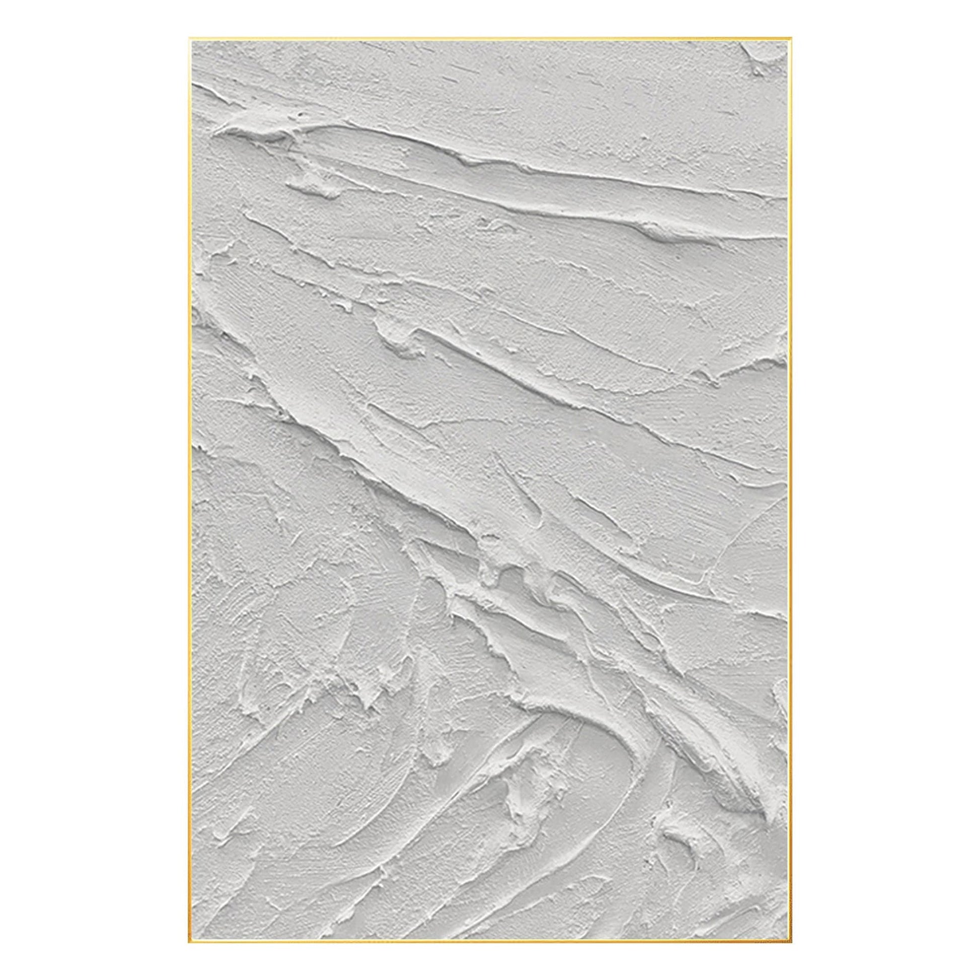 White Impasto Painting: 3D Texture, Minimalist Nordic Wall Art #8