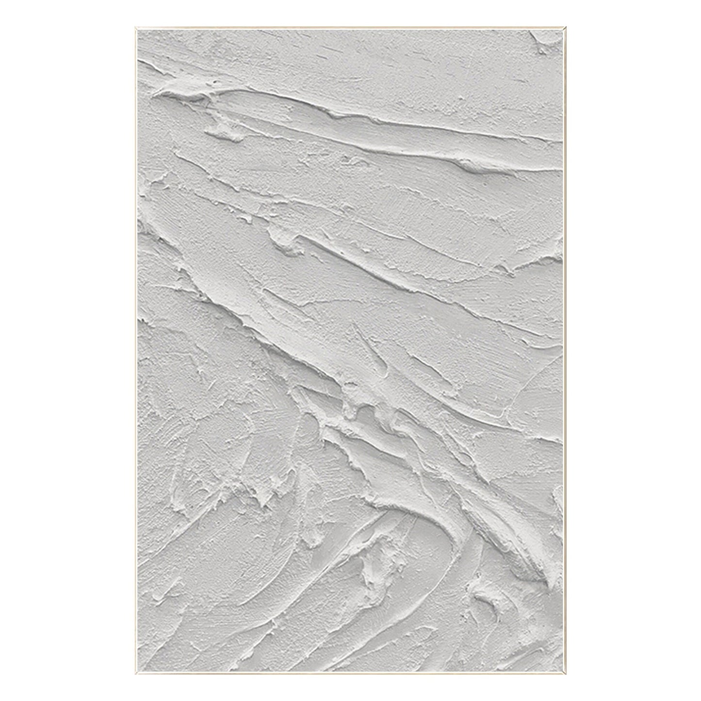 White Impasto Painting: 3D Texture, Minimalist Nordic Wall Art #9