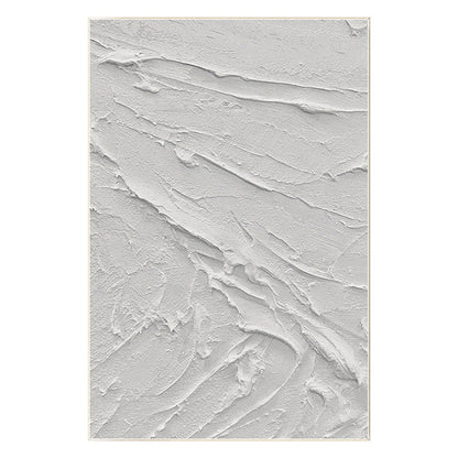 White Impasto Painting: 3D Texture, Minimalist Nordic Wall Art #9