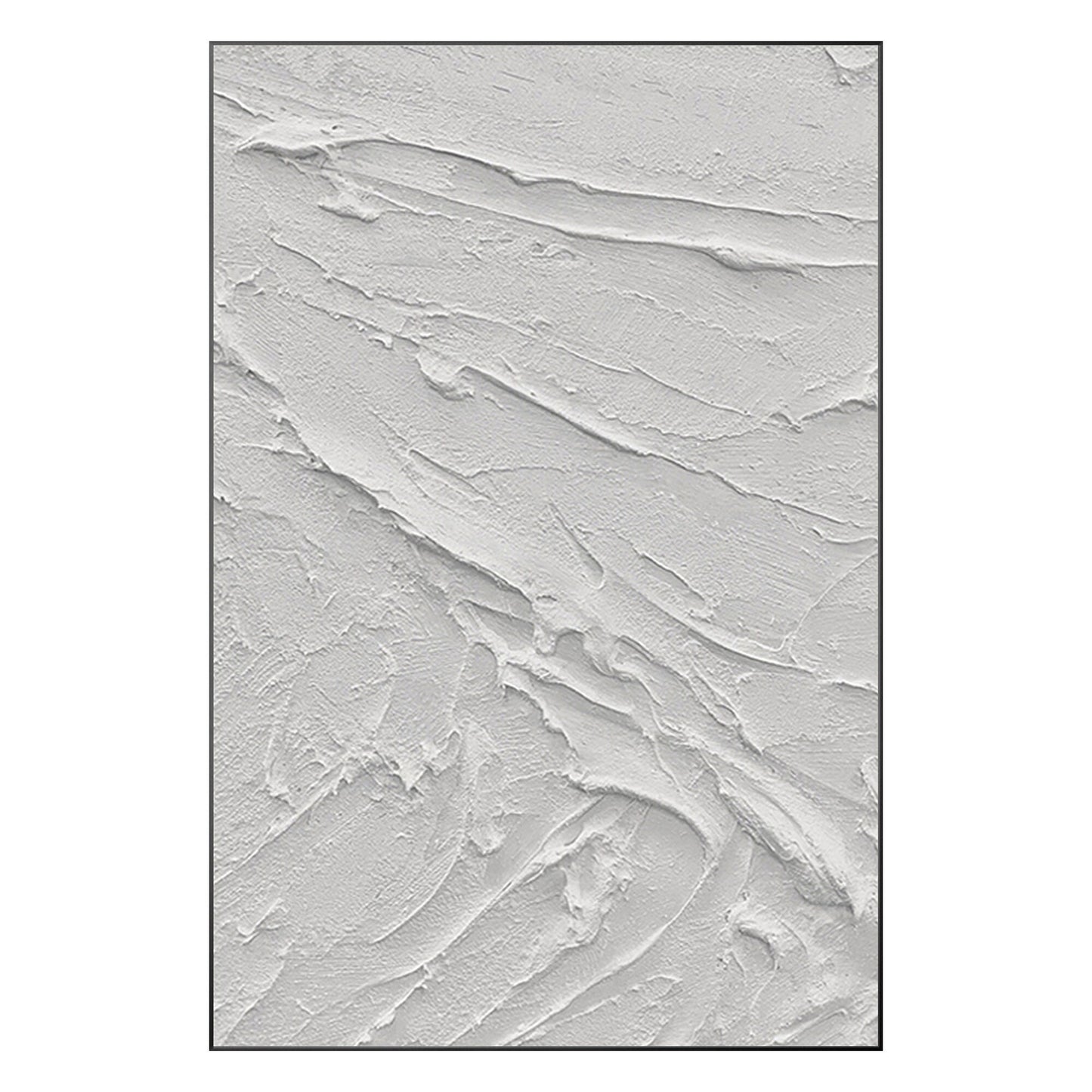 White Impasto Painting: 3D Texture, Minimalist Nordic Wall Art #10