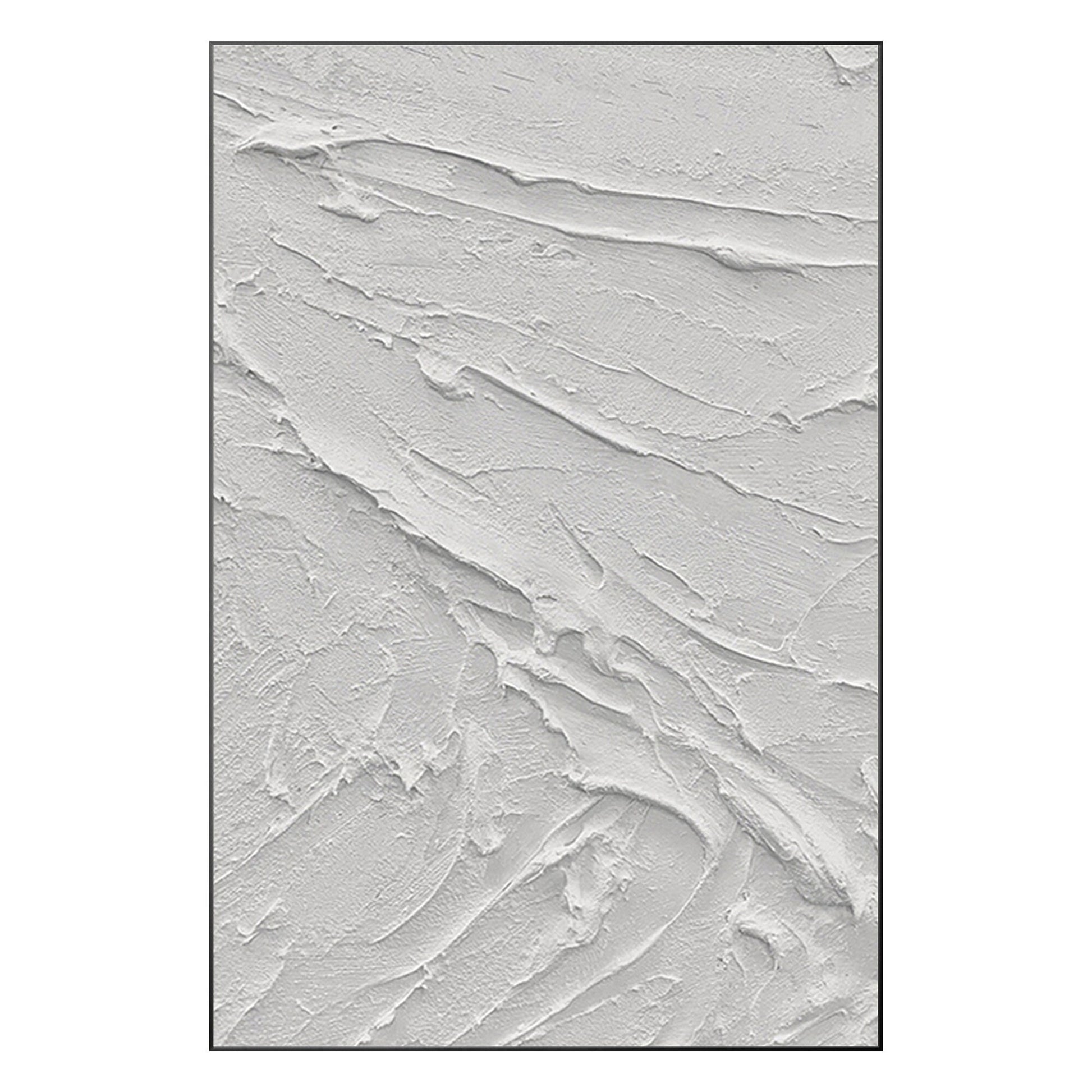 White Impasto Painting: 3D Texture, Minimalist Nordic Wall Art #10