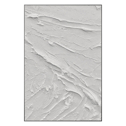 White Impasto Painting: 3D Texture, Minimalist Nordic Wall Art #10