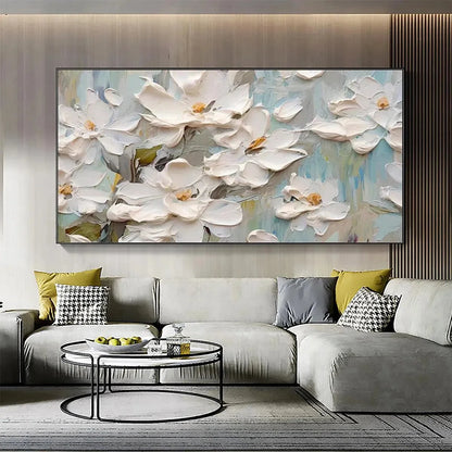 WHITE MAGNOLIA BLOSSOMS | rolled canvas, ready for custom framing