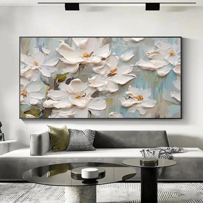 WHITE MAGNOLIA BLOSSOMS | multi-color palette, original  art