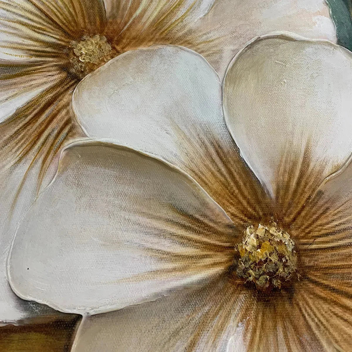 WHITE MAGNOLIAS | rectangular format, hand-painted canvas edge