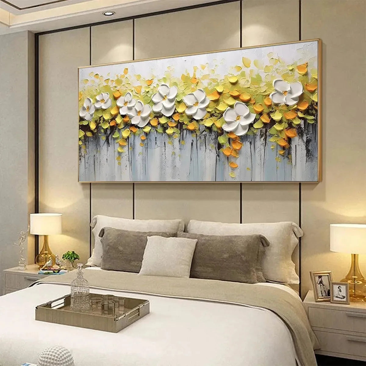 WHITE MAGNOLIAS | black frame version on white wall