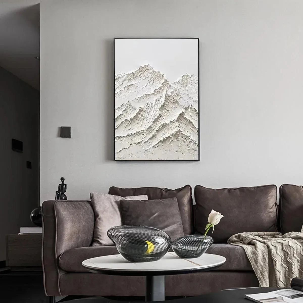 WHITE MOUNTAIN | Abstract closeup, raised brushwork detail