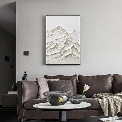 WHITE MOUNTAIN | Abstract closeup, raised brushwork detail