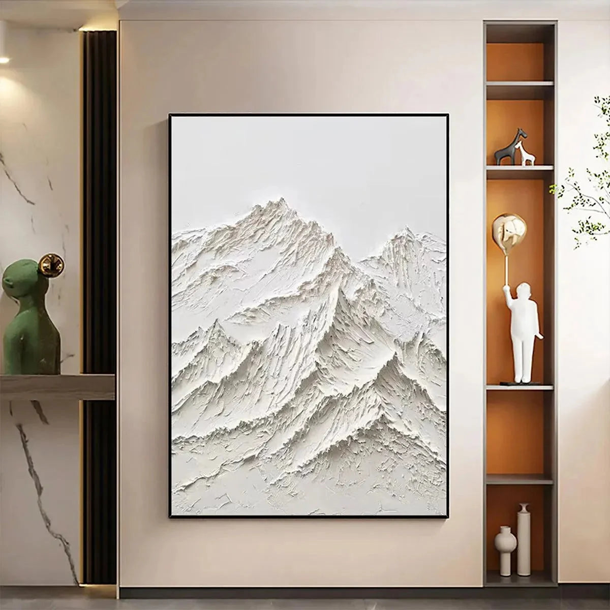 WHITE MOUNTAIN | rectangular format, hand-painted canvas edge