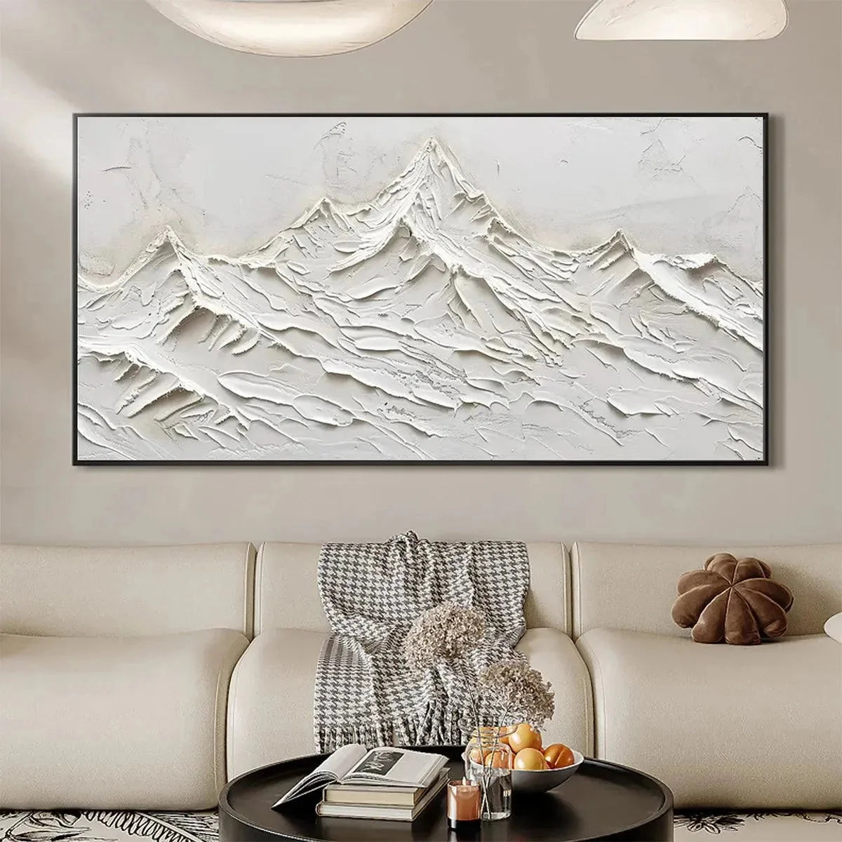 WHITE MOUNTAINS | black frame version on white wall