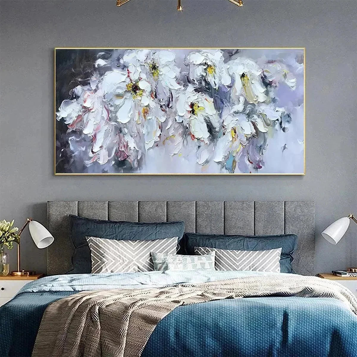 WHITE PETAL DREAM | Abstract closeup, raised brushwork detail