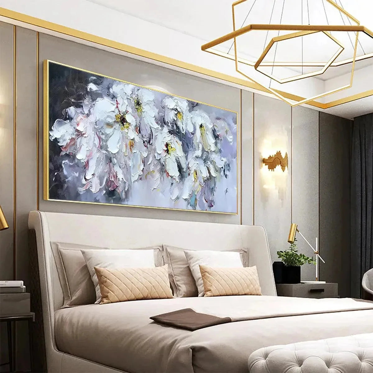 WHITE PETAL DREAM | black frame version on white wall