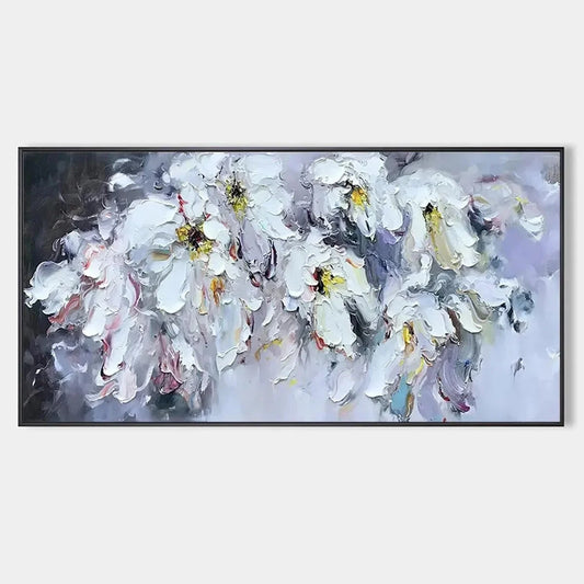 WHITE PETAL DREAM | hanging in , Abstract wall art