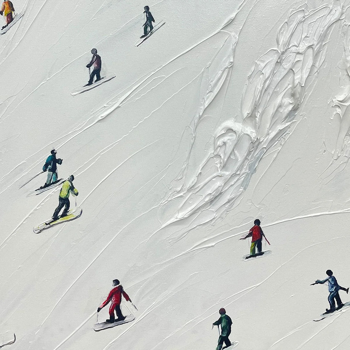 WHITE RUSH | rectangular format, hand-painted canvas edge