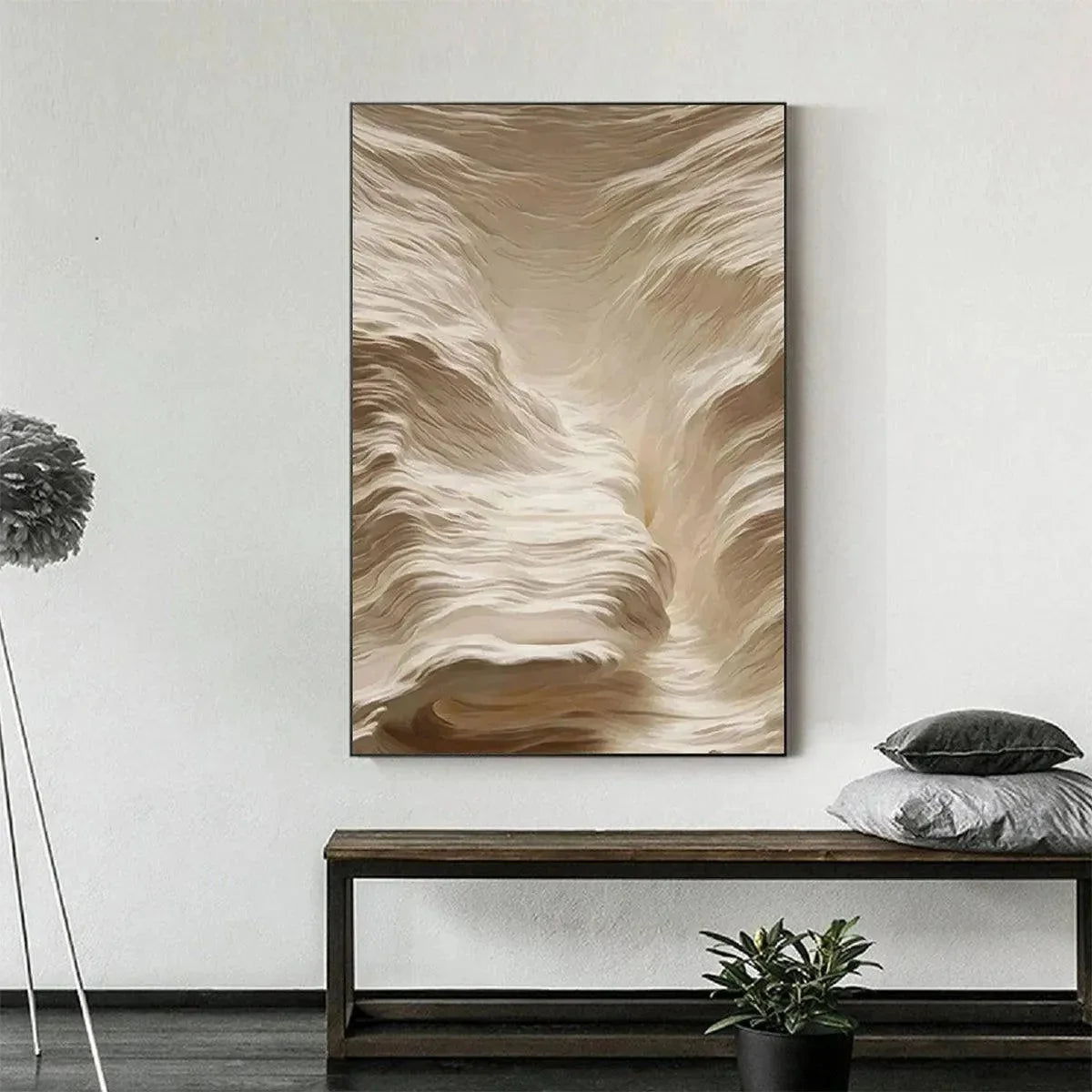 WHITE SAND DUNES | Abstract closeup, raised brushwork detail