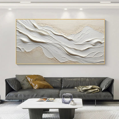 WHITE SANDS | Abstract closeup, raised brushwork detail