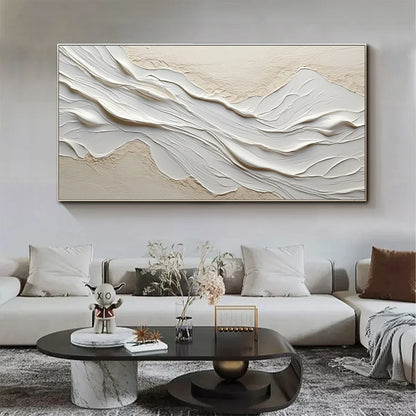 WHITE SANDS | gold frame stretched on neutral wall