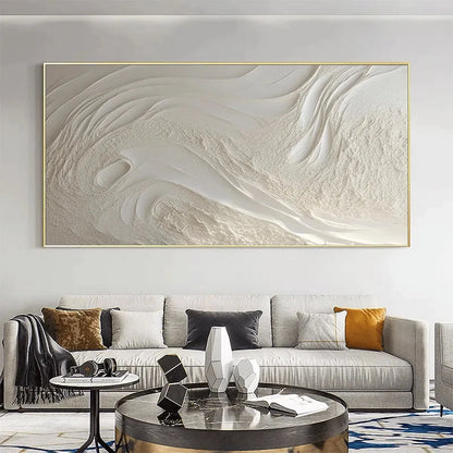 WHITE SANDS | gold frame stretched on neutral wall