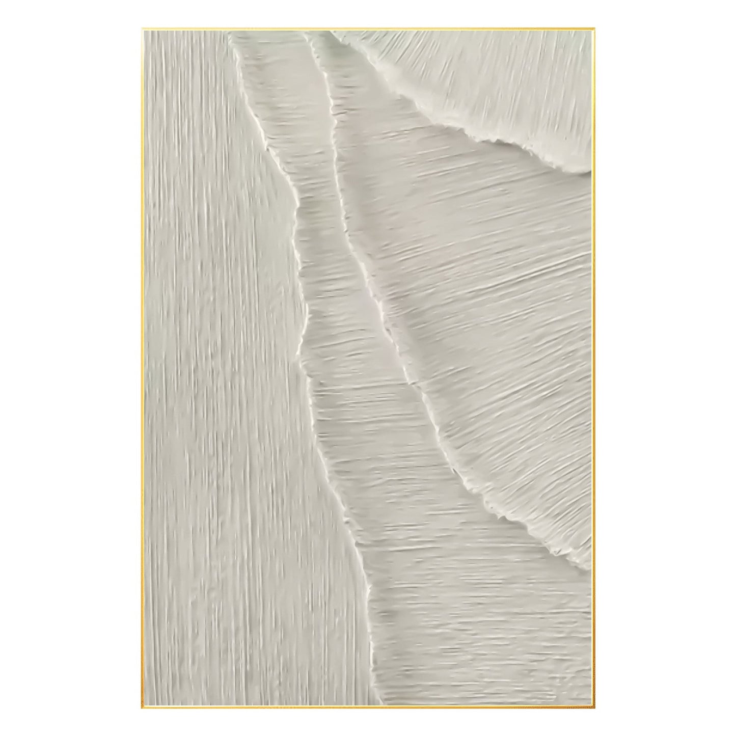 White Texture 3D Painting on Canvas: Abstract Ocean Waves, Nordic Decor #8