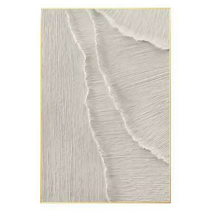 White Texture 3D Painting on Canvas: Abstract Ocean Waves, Nordic Decor #8