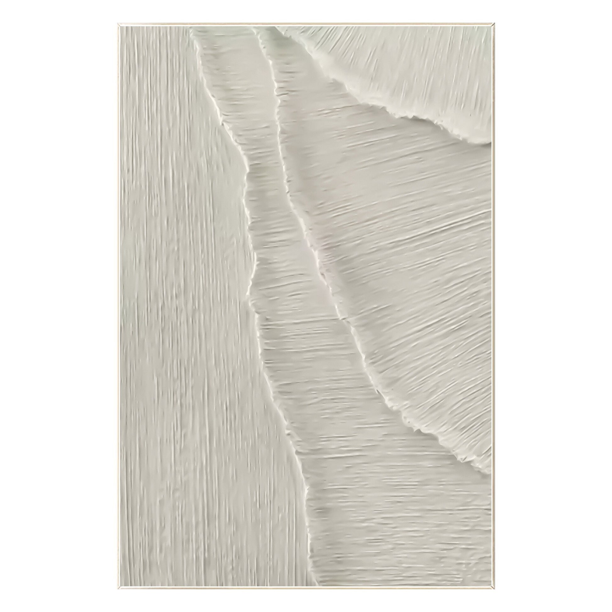 White Texture 3D Painting on Canvas: Abstract Ocean Waves, Nordic Decor #9